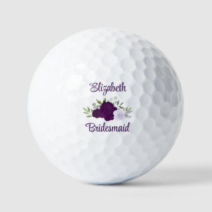 Brautjungfer Hochzeitsgeschenk Lila Boho Rosen Golfball
