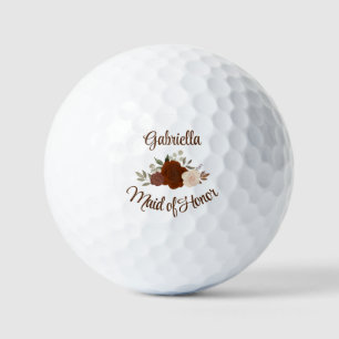 Brautjungfer-Hochzeitsgeschenk Rostorange Rosen Golfball