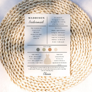 Brautjungfer Informationskarte Dankeskarte