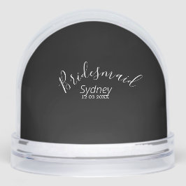 Brautjungfer Junggesellinnen-Abschiedsparty Name m Schneekugeln