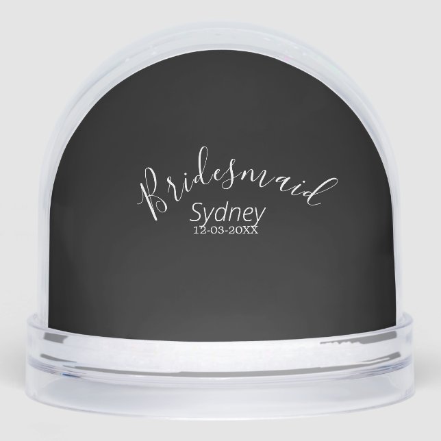 Brautjungfer Junggesellinnen-Abschiedsparty Name m Schneekugeln (Vorderseite)