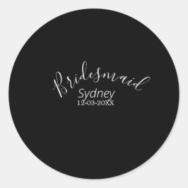 Brautjungfer Junggesellinnenabschied Namen modern  Runder Aufkleber