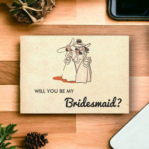 Brautjungfer-Karte im vintage retro rustikalen sti Einladung