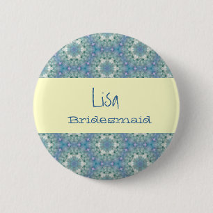 Brautjungfer Knopf Süße Blaue Sterne Muster Button