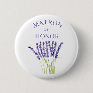 Brautjungfer Lavendel Kraut Wasserfarben  Button