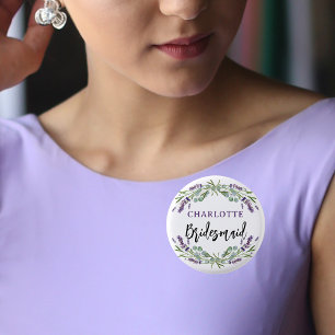 Brautjungfer lavendel violett eukalyptus hochzeit button