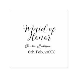 Brautjungfer lila name datum rosa pastel bräute permastempel