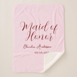 Brautjungfer lila Name Datum rosa Pastell Bräute Sherpadecke