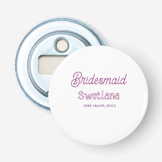 Brautjungfer lila rosa Name Datum Ehrenjungfer Flaschenöffner