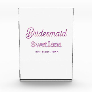 Brautjungfer lila rosa Name Datum Ehrenjungfer Fotoblock