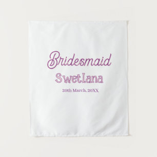 Brautjungfer lila rosa Name Datum Ehrenjungfer Wandteppich