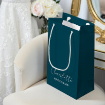 Brautjungfer Minimalistisches Skript | Tiefes Teal