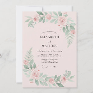 Brautjungfer Minze Pfingstrosen Hochzeit Einladung