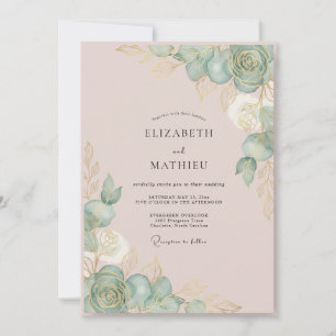 Brautjungfer Minze Sukkulente Eukalyptus Hochzeit Einladung