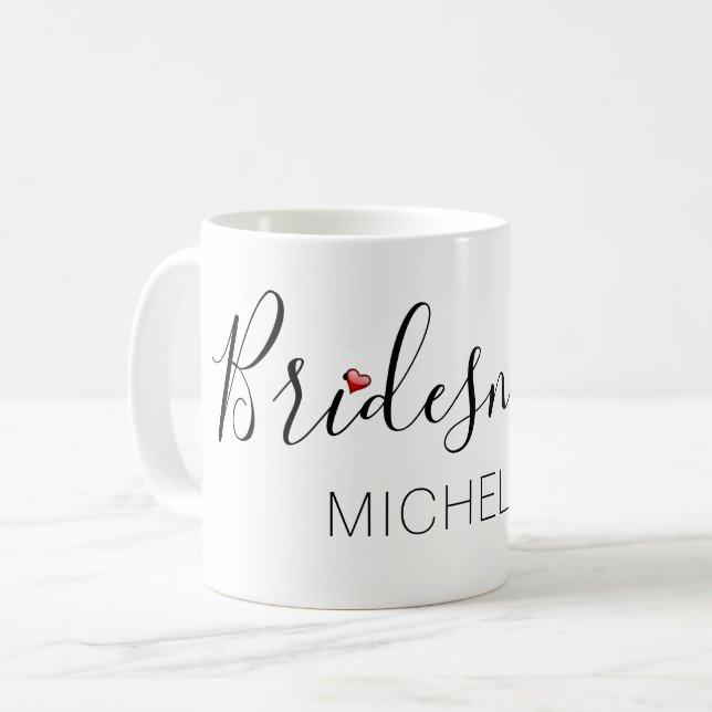 Brautjungfer mit Namen Kaffeetasse (Vorderseite Links)