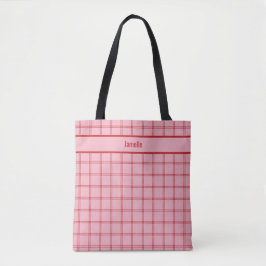 Brautjungfer mit rosa-rotem Karomuster 