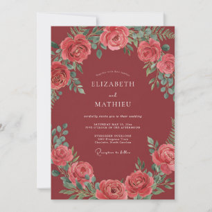 Brautjungfer Opulente Rosenhochzeit Einladung