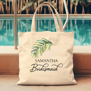 Brautjungfer Palmwedel Personalisierte Brautparty Tragetasche