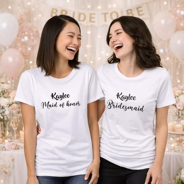Brautjungfer Personalisiert  Tri-Blend Shirt (Von Creator hochgeladen)