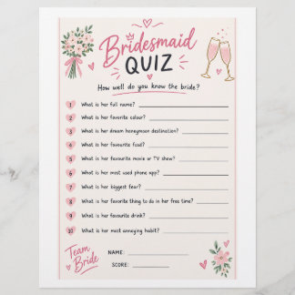 Brautjungfer Quiz Flyer