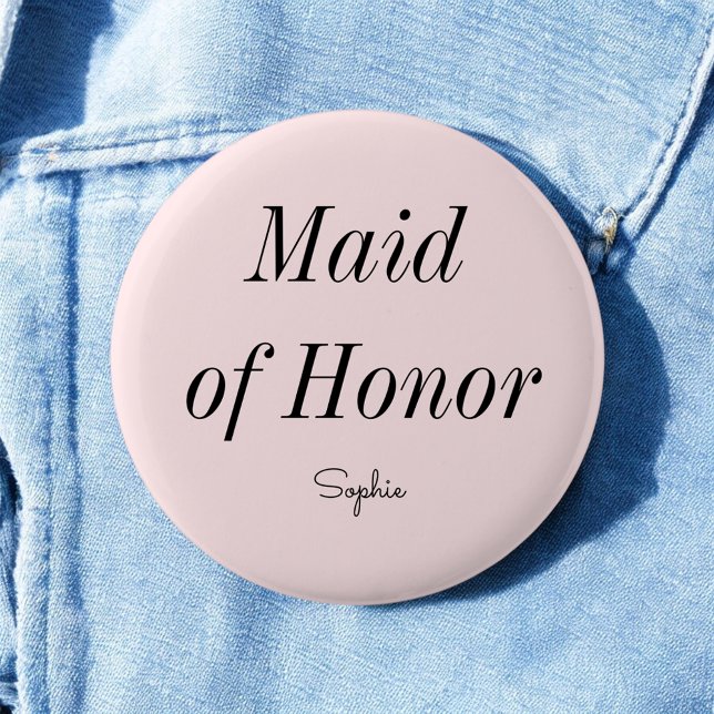Brautjungfer Rosé Hochzeit  Button (Von Creator hochgeladen)