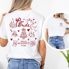 Brautjungfer Rot Coquette Junggesellinnenabschied T-Shirt