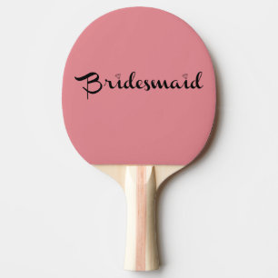 Brautjungfer Schwarz auf Rosa Tischtennis Schläger
