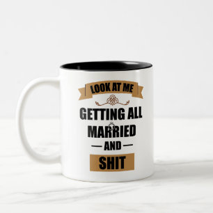 Brautjungfer-Shirt Betrunken Junggesellinnenabschi Zweifarbige Tasse
