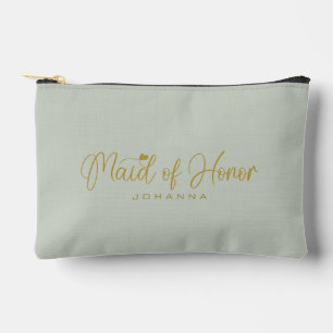 Brautjungfer Skript Name Kosmetik-Geschenk Zubehörtasche