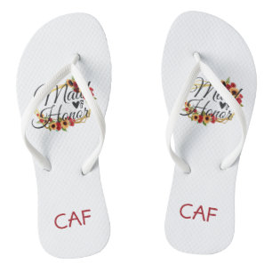 Brautjungfer Sonnenblumen Rosen Florales Geschenk Flip Flops
