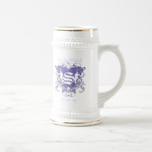 Brautjungfer Stein Hochzeit Vintage Löwen Bierglas