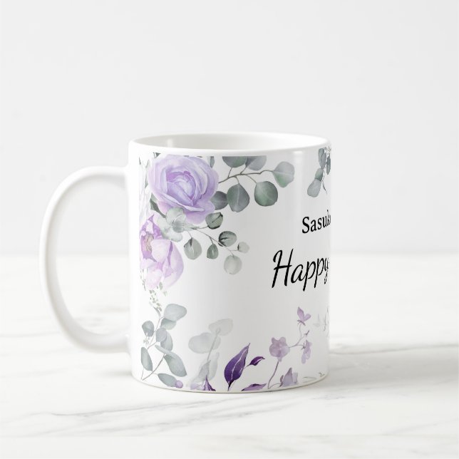 Brautjungfer Tasse mit individuellem Namen und Blu (Links)