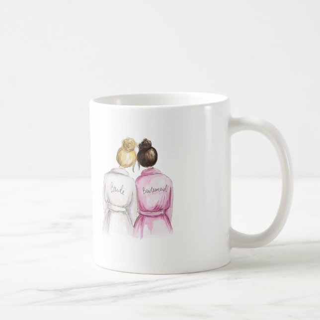Brautjungfer? Tassen-blonde Braut-dunkles Kaffeetasse (Rechts)