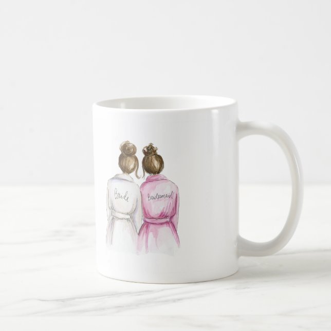 Brautjungfer? Tassen-brünette Braut-brünettes Kaffeetasse (Rechts)