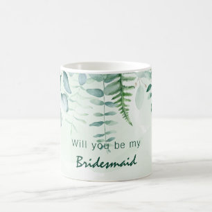 Brautjungfer Trauzeugin Eukalyptus Grün Kaffeetasse