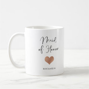 Brautjungfer Trendige Schrift und Herz Kaffeetasse