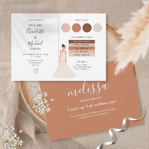 Brautjungfer-Unterschriften-Script Hochzeitsinform Einladung