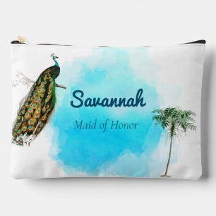 Brautjungfer Vintage Pfau Geschenk Zubehörtasche