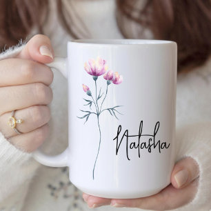 Brautjungfer Wasserfarben-Blumen-Mama Mädchen In Kaffeetasse