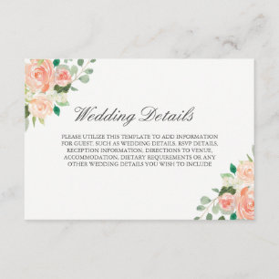 Brautjungfer-Watercolor-Blumen-Hochzeitsempfangsde Begleitkarte