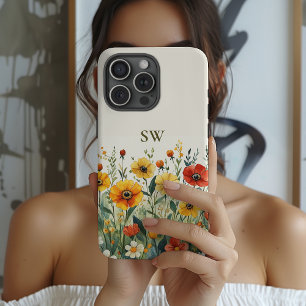Brautjungfer   Wildblumen-Monogramm Muttertag Brau Case-Mate iPhone 14 Pro Hülle
