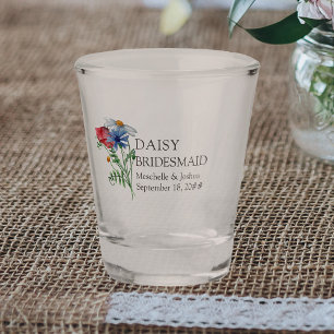 Brautjungfer Wildblumenstrauß Florale Hochzeit S Schnapsglas