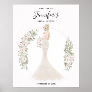 Brautjungfer Willkommensschild Blond Glamour Braut Poster