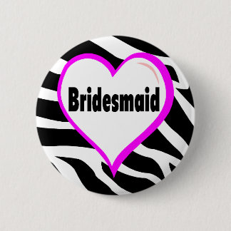 Brautjungfer (Zebra-Streifen) Button