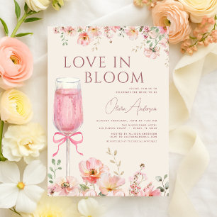 Brautjungferabschied Pink Bow Love in Bloom Champa Einladung