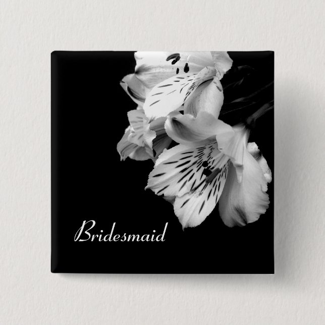 Brautjungferalstroemeria-Lilien-Knopf Button (Vorderseite)