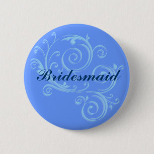 Brautjungfern-blauer Rolle-Knopf Button