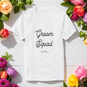 Brautjungfern Bräutigam Squad Schwarz Weiß Hochzei T-Shirt