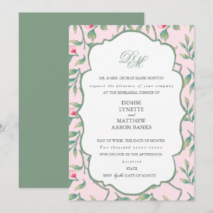 Brautjungfern-Dinner in Rosa und Grün Einladung