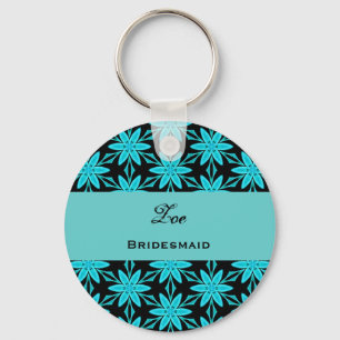 Brautjungfern-Gastgeschenk Hochzeits-Aqua-Blumen Schlüsselanhänger